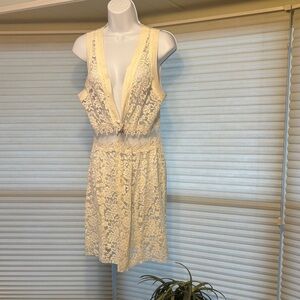 Vocal Ivory Lace Swim Coverup
